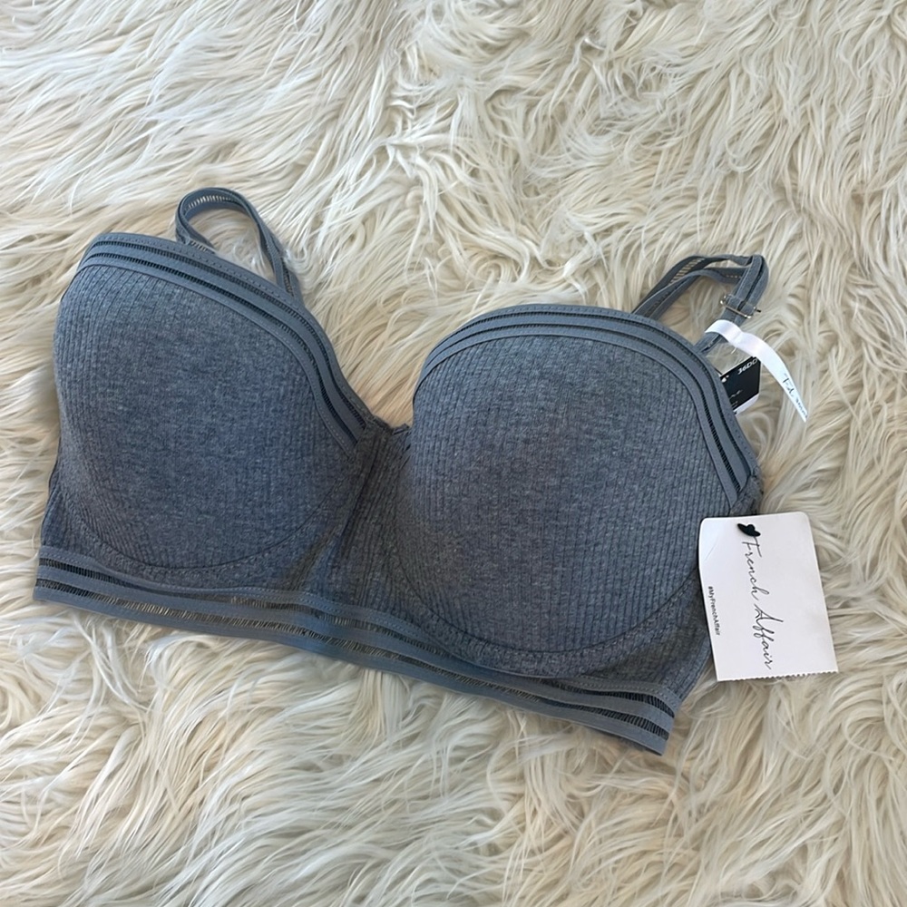French Affair Strapples Bra Gray Size 36DD